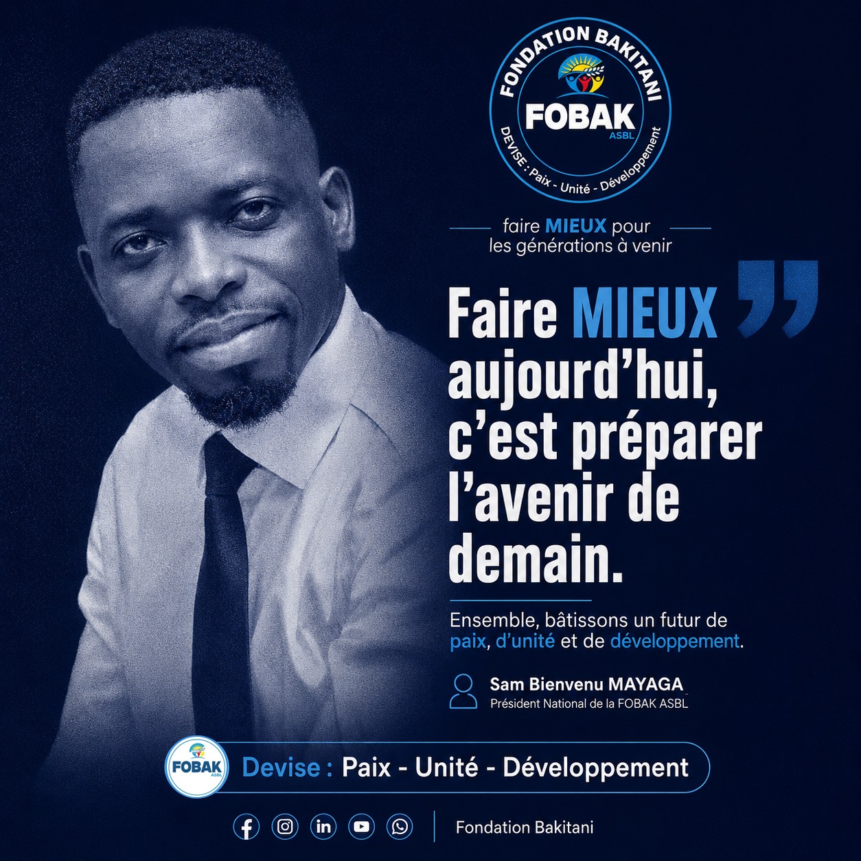 Citation premium du jeudi 3 septembre 2026 de Sam Bienvenu MAYAGA