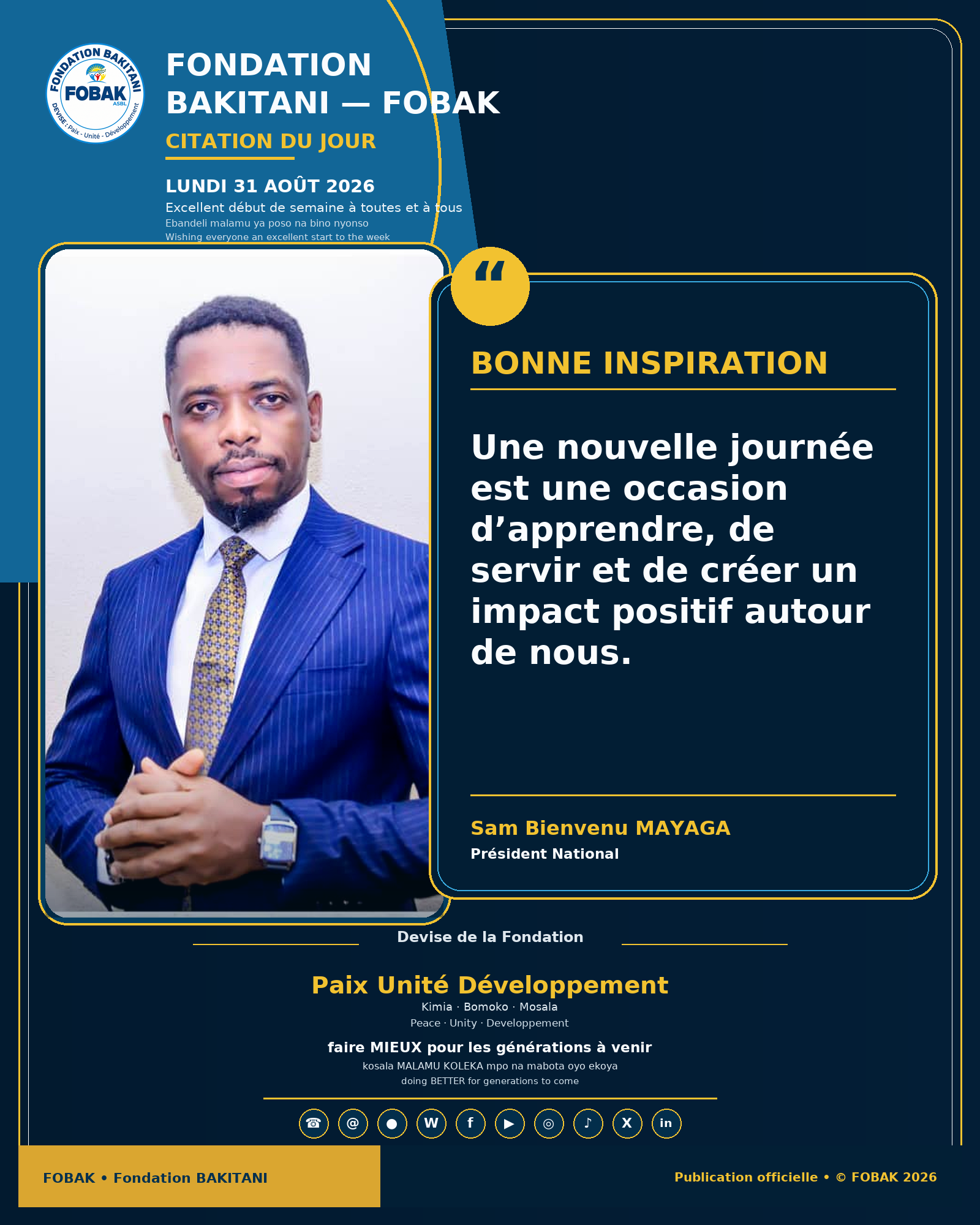 Citation de Fondation BAKITANI — FOBAK