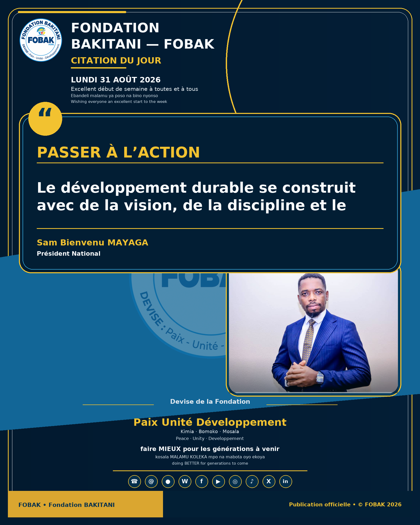 Citation de Fondation BAKITANI — FOBAK